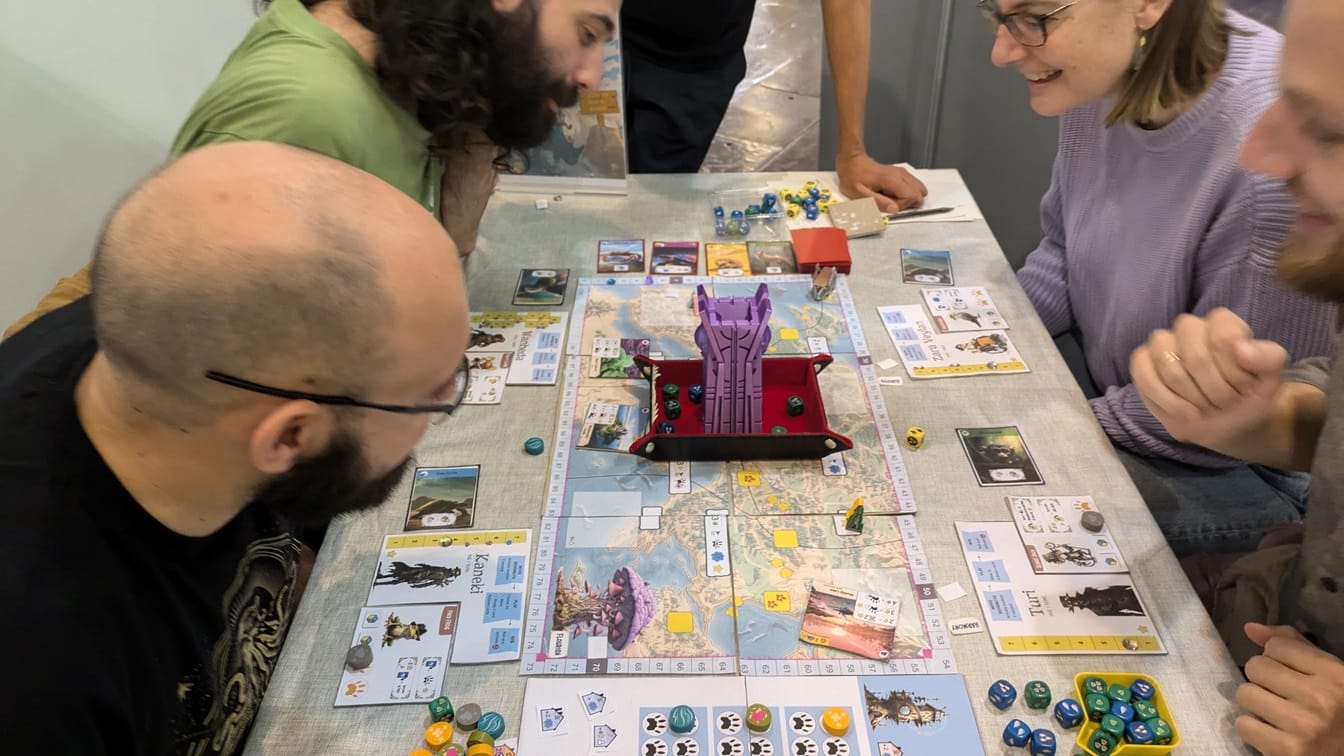 Players have fun playing Behemoth at SPIEL Essen